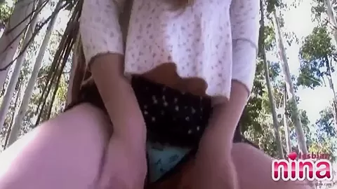Lesbian Nina Playing Pussy Outdoor Tease