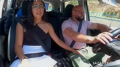 Salsa Xxx In My Girlfriend Starts Wanking Me In The Car So I Pulled Over To Fuck Her Hairy Pussy By