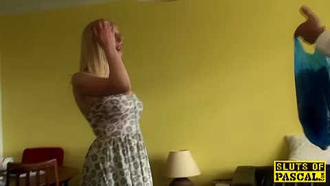 Real cumswallowing sub spanked while sucking