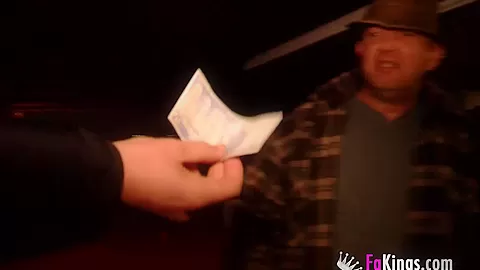 Helping those in need: She fucks a hobo for money