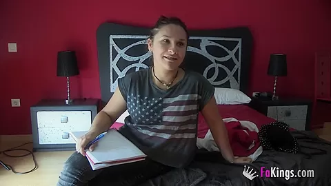 While fucking, she calls a guy who starts gettin horny