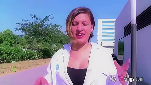 Nurse getting her daily dose of DICK after leaving the hospital