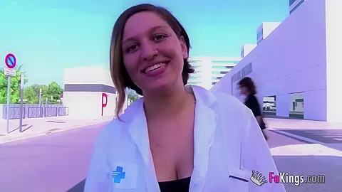 Nurse getting her daily dose of DICK after leaving the hospital