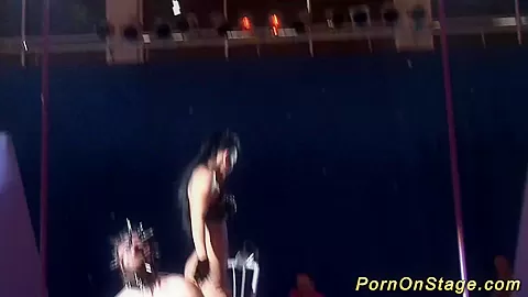 crazy fetish needle show on stage