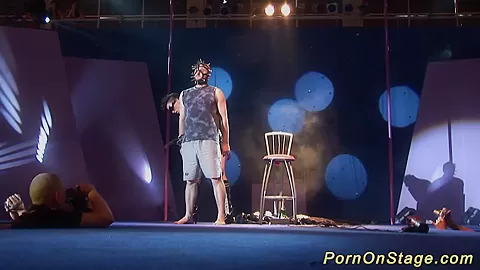 crazy fetish needle show on stage