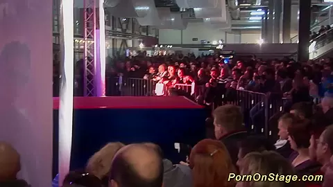 lesbian sex show on public stage