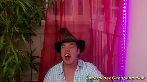 sexy teens 18+ in lederhosen gangbang orgy