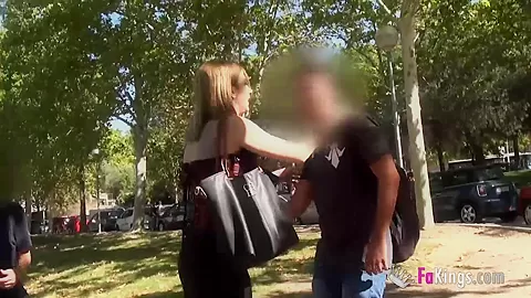 Picking guys up in Madrid college to fuck Kat Diamond