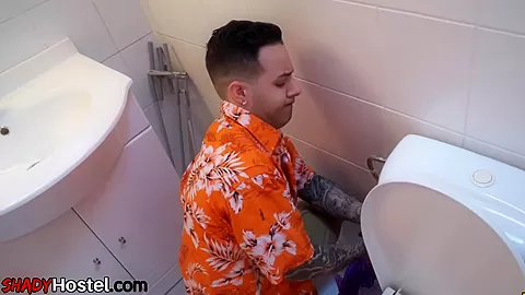 Boobylicious hostel room sluts 3way fucked by plumber guy