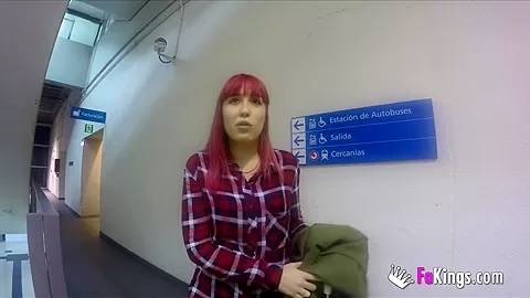 Pink haired teen 18+ makes casting with Jordi