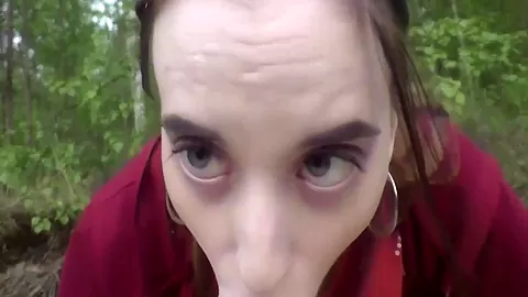 Girlfriend Sucks My Dick In The Middle Of The Forest And Swallows Cum 5 Min