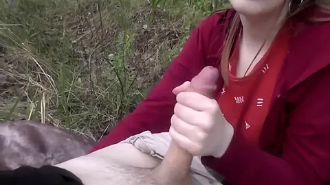 Girlfriend Sucks My Dick In The Middle Of The Forest And Swallows Cum 5 Min