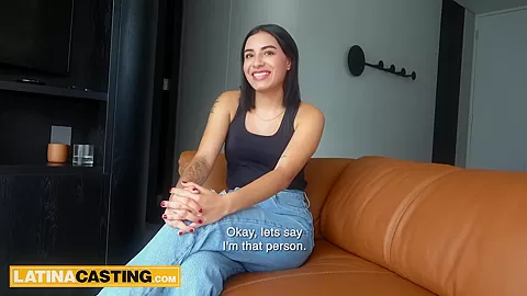 Cute Latina Teen Comes To Modeling Casting Not Wearing Panties