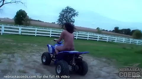 Hot Teen 18+ Naked Around Farm And Atv Ride