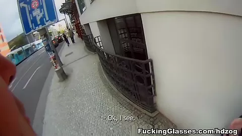 Blonde cutie tricked into outdoor sex