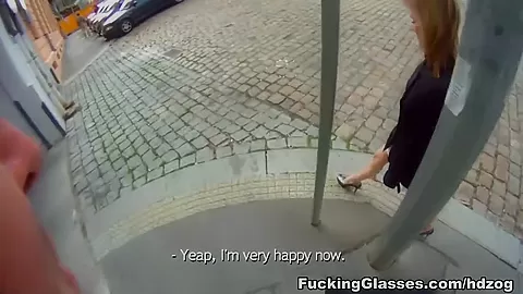 Blonde cutie tricked into outdoor sex