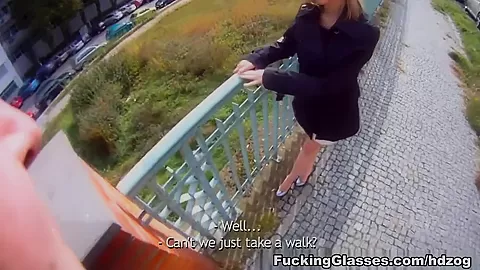 Blonde cutie tricked into outdoor sex
