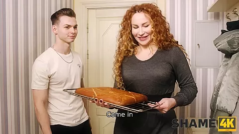 SHAME4K. Tanya Foxxx treats friend's stepson with a cake and gets a dick back