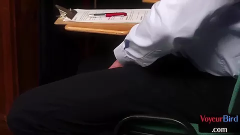 21yo Collegeuniform Watching Professor Who Jerks Cock