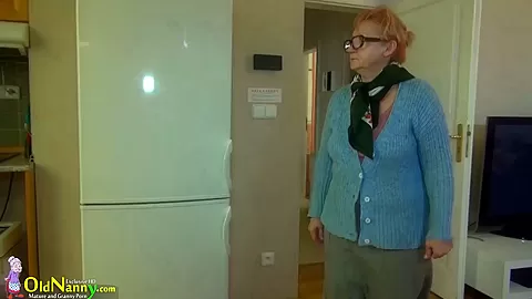 OldNanny granny mature masturbate with orange dildo