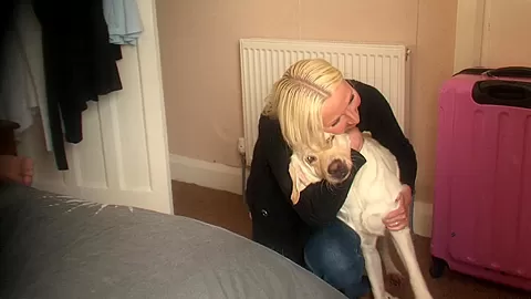Overweight stud booty copulates his thin golden-haired wife