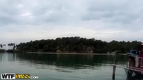 Pretty babe starts sucking cock outdoors