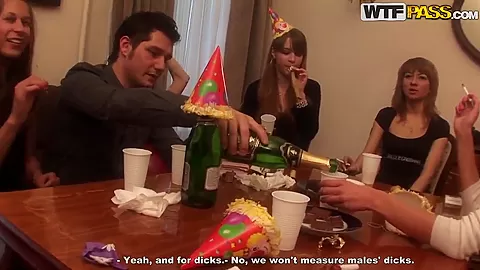 student 18+ party continues with hot group sex