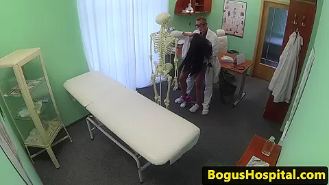 Cocksucking euro nurse fingered by doctor