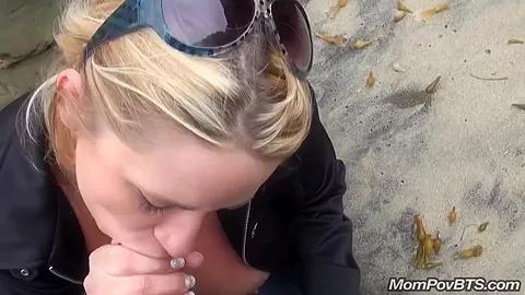 Big boobs MILF flashes in public then sucks and fucks