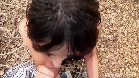 Milf sucks and fucks in the woods