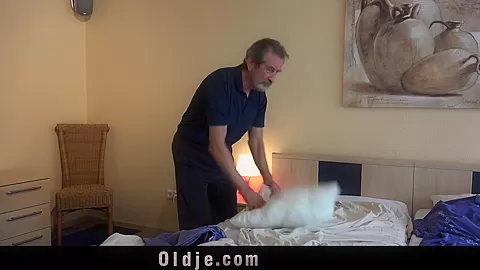Nasty housekeeper teen 18+ fucks old owner in her first work day