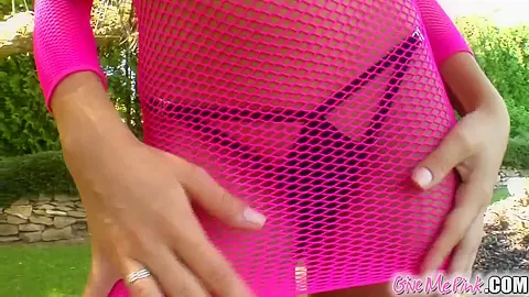 Her pink pussy stimulated hotly by big toy