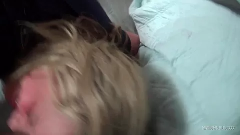 Blonde housewife fucked by massive black cock during swing party