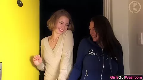 Busty brunette and horny blondie tasting their pussies