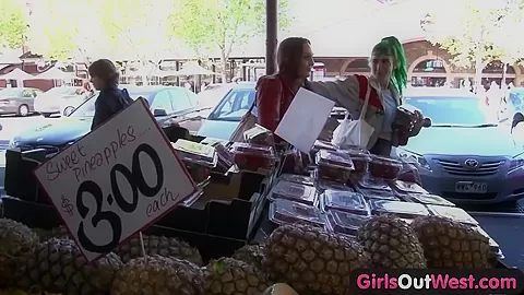 Girls Out West - Hot lesbian sex in public