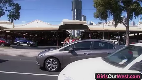 Girls Out West - Hot lesbian sex in public