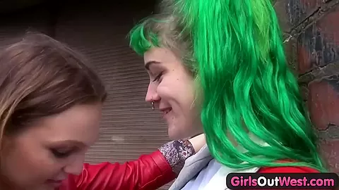 Girls Out West - Hot lesbian sex in public