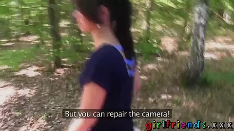 Girlfriends Blonde and brunette eat pussy in the woods