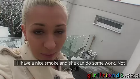 Girlfriends Blonde and brunette have hot sex in office
