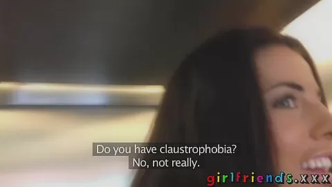 Girlfriends use iphone in public bathroom before sex
