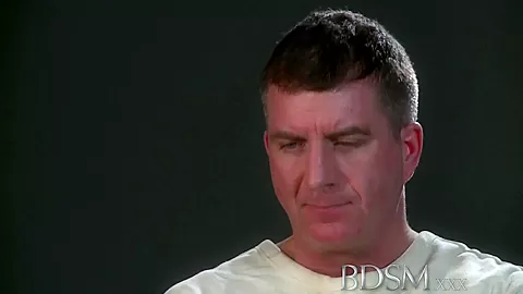 BDSM XXX Slave straight jacket and anal hook