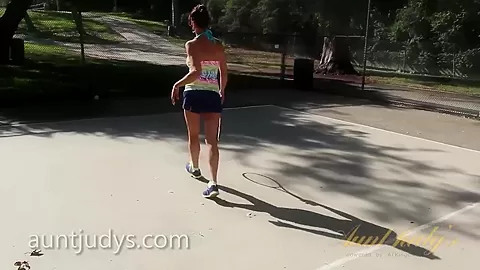 Mimi Gets Herself Off After Tennis Training