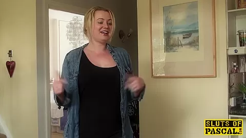 ### uk slut squats and wets the floor