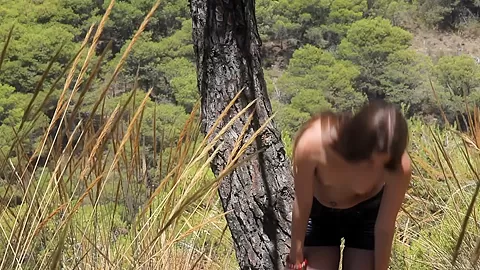 Erotic video of Leila jilling off in the outdoors