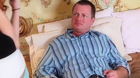 Redhead babysitter curing man with nice blowjob