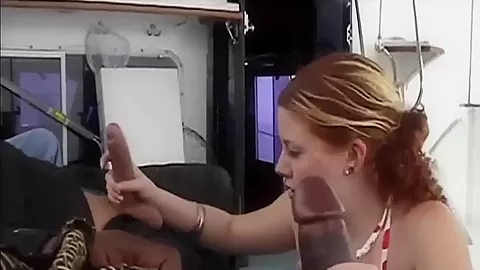Redhead Cherry Goes Boating With 2 Cocks