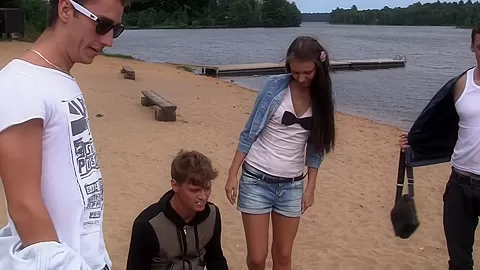 Autumn & Grace & Bianca & Olie & Savannah in outdoor orgy movie with hot student 18+ chicks