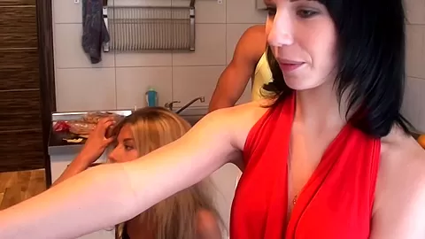 Berta & Lerok & Eva Dark & Lucille & Nora & Vicktoria Tiffany in sexy student 18+ girl joins a hot outdoors orgy
