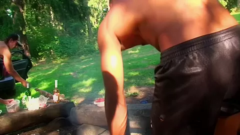 Olympia & Roxi & Veronica in naked students 18+ enjoy anal sex in the outdoors