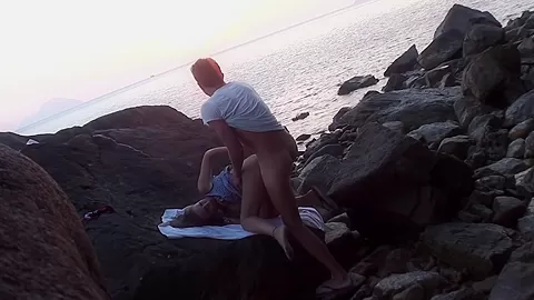 Anne in sex on the beach with a nice-looking babe